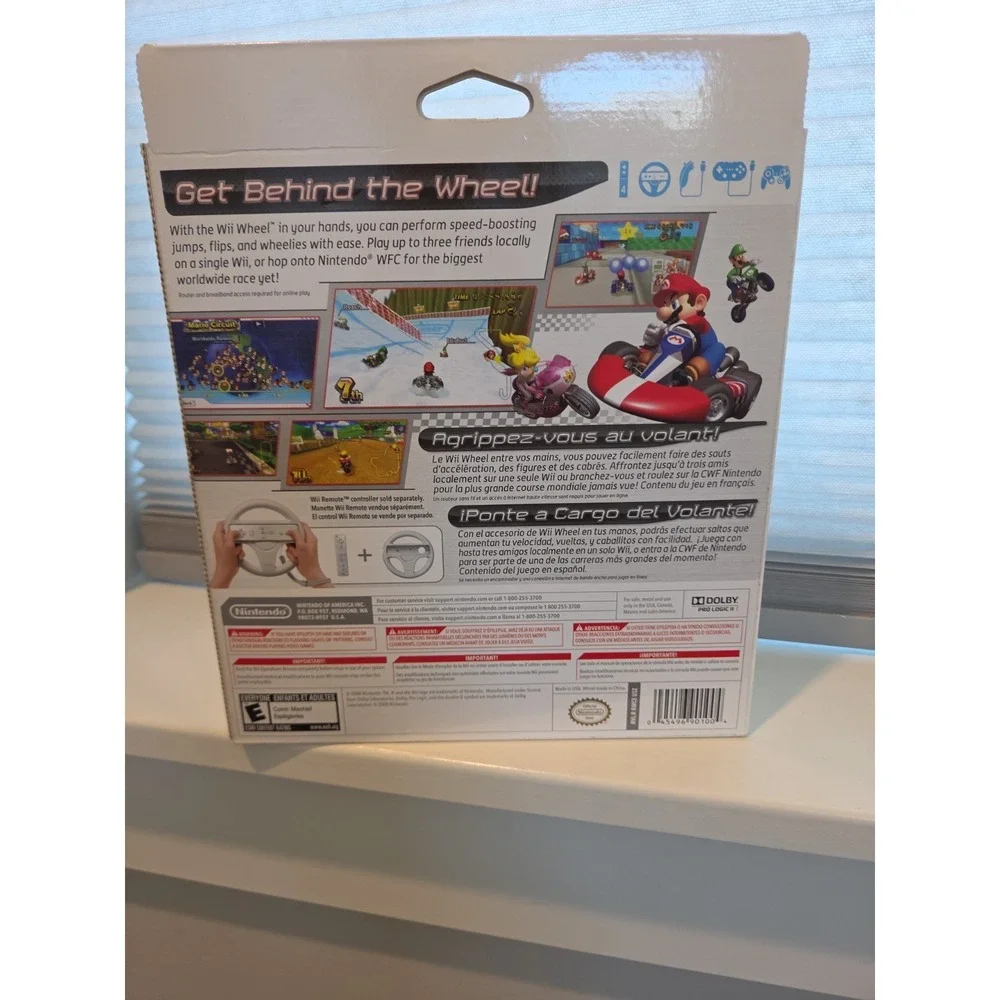 New Mario Kart Wii Steering Wheel Big Box Bundle wheel & game Manual